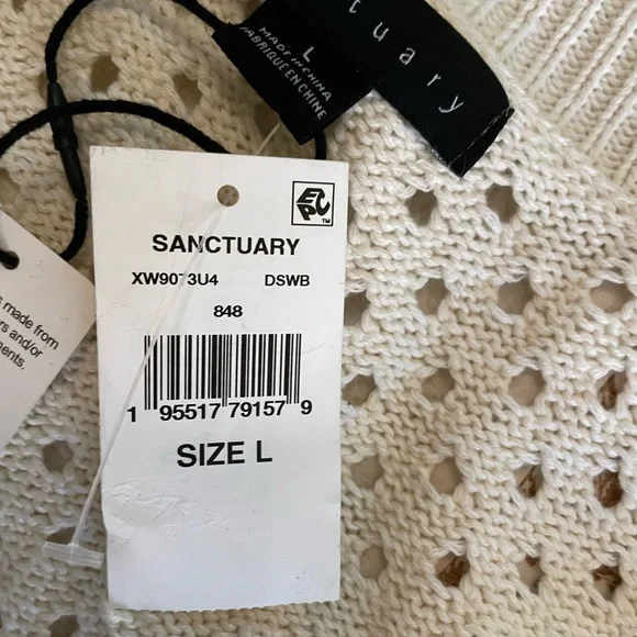 NWT Sanctuary zip up perforated knit bomber sweater jacket - Picture 5 of 6